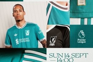 利物浦发布客战伯恩利海报：范迪克身穿第三球衣出镜